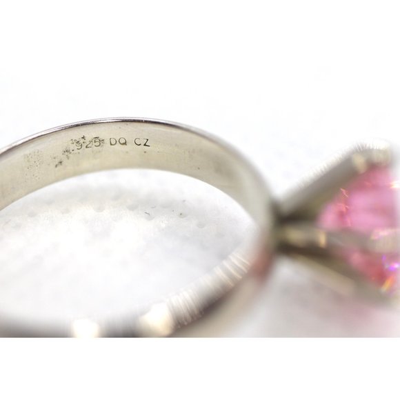 Pink CZ Tiffany style Solitaire Ring. - Picture 8 of 8